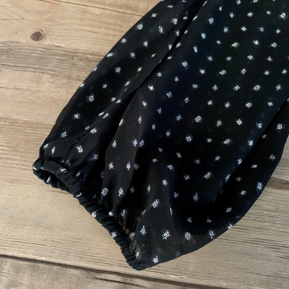 Express: Black Sheer Dress w/ White Speckle Design - Picture 8 of 14